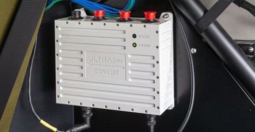 The Ultra PCS Infantry Power and Data Unit installed in a vehicle.