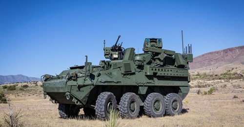 A US Army Stryker outfitted with a BlueHalo Locust laser performed a demonstration for the service taking down unmanned aircraft systems.