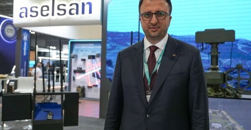 Ahmet Akyol, Aselsan president and CEO, at the Aselsan booth during the LAAD exhibition in Rio de Janeiro, Brazil, in April 2025.