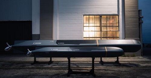 A graphic side view of Anduril's Copperhead AUVs, which are designed to be launched by other autonomous vehicles.