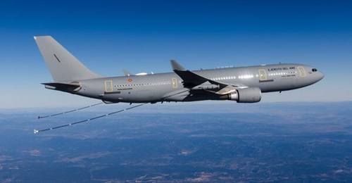 The first of three A330 MRTT aircraft for Spain seen during pre-delivery trials ahead of its formal handover on 11 April.