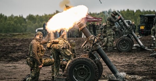 RNLA 11th Airmobile Brigade MO-120 RT mortars officially re-entered service with a first shot at the service's artillery firing range in 't Harde.