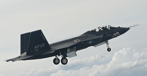 The sixth KF-21 prototype flying in June 2023.