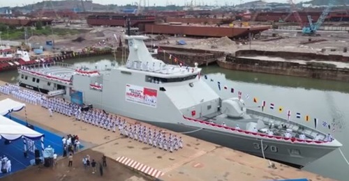 KRI 
        
         seen here at its delivery and induction ceremony in Batam.