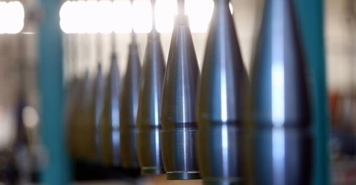 105 mm shells under production at BAE Systems' plant in Glascoed, UK.