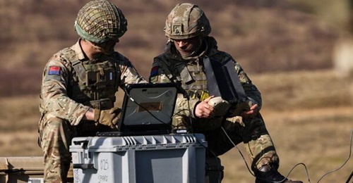 UK UAV pilots seen during NATO Exercise 'Steadfast Defender' in Poland on 26 February 2024. It is intended that data feeds from systems including UAVs will be better shared and integrated across alliance forces using MSS NATO.