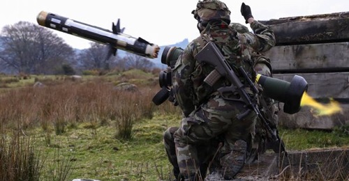 A Javelin anti-tank missile being fired at the Irish Defence Forces' Infantry School.