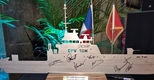 A ceremony to mark the start of construction on the first of two OPV 60 M vessels for Montenegro was held at Kership's shipyard in Lorient on 24 April 2025.