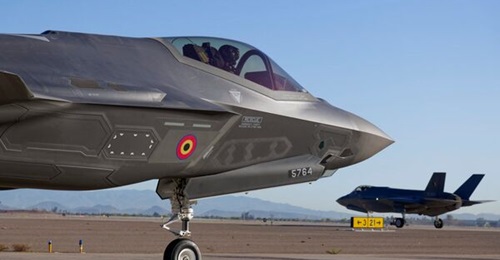 Two of eight F-35As that Belgium has at Luke AFB in Arizona, which it is using to train air and ground crews ahead of the type's introduction into national service.