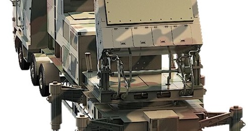 A computer-generated image of the multifunction radar Hanwha Systems will develop for the RoK Armed Forces' Low Altitude Missile Defense system.