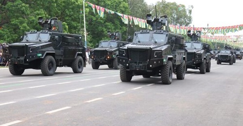 The Kasser II MRAPs in Togo's military parade on 27 April.