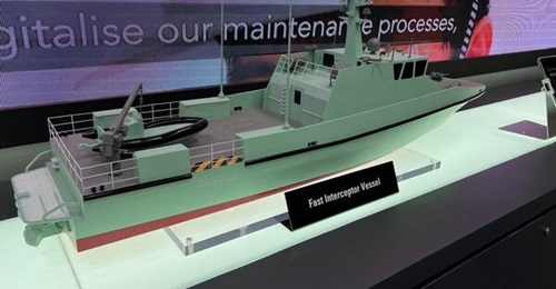 A model of ST Engineering's new FIC on display at IMDEX 2025.
