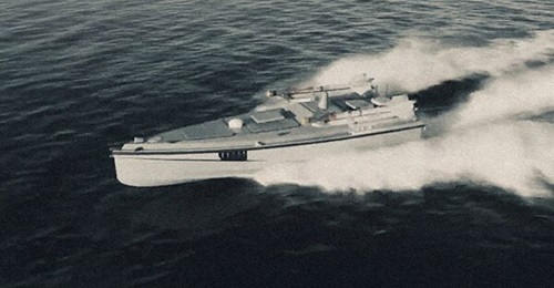 A Magura V7 USV armed with two AIM-9M Sidewinder missiles.