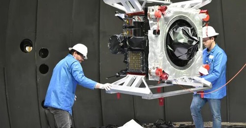 Engineers from US Space Force and Air Force Research Laboratory prepare an Oracle-M testbed for a hot fire test at Edwards Air Force Base in California.