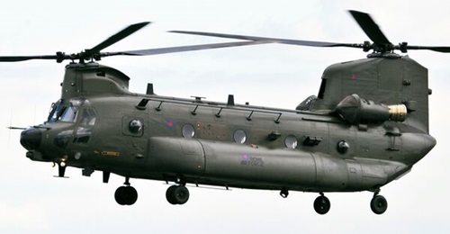 The UK is to get 14 new CH-47 Chinook ER helicopters, which will be similar in appearance to the 'fat tank' Chinook HC5 variant (pictured) already in RAF service.