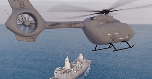 A computer-generated image of the Airbus US-proposed MQ-72C unmanned aerial logistics connector.