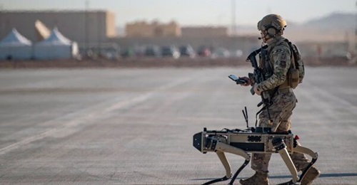Ghost Robotics Vision 60 prototype was tested as part of the Advanced Battle Management System, which collects and fuses data from various systems.