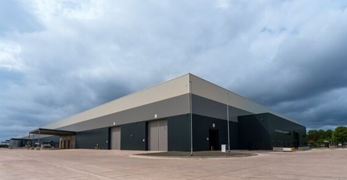 The UK MoD's Longtown Defence Storage Facility seen upon its completion in Cumbria in April 2025.