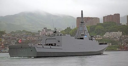Japan's seventh Mogami-class frigate, 
        
        , which was delivered to the JMSDF on 21 May 2025. IHI is delivering USVs for the Mogami-class frigates to enhance their capability to conduct mine countermeasures operations.