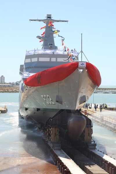 Navantia launches the Moroccan navy's new OPV at San Fernando shipyard on 27 May.