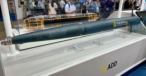 ADD's supercavitating test vehicle on display at MADEX 2025.