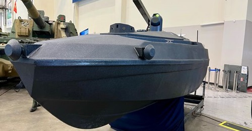 The Suicidal USV prototype on display at MADEX 2025.