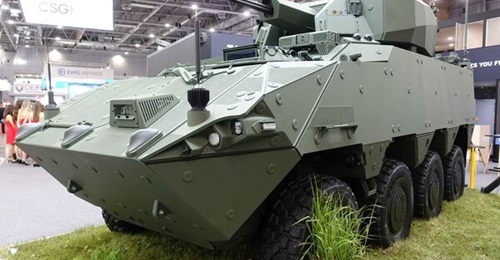 A prototype of the Pandur 8×8 EVO armoured vehicle was unveiled at IDET 2025.