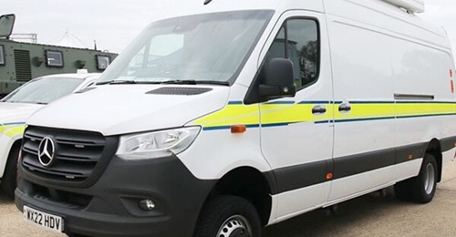 A file photo of a Mercedes Sprinter van of the type that the UK MoD is looking to transport/launch UAVs from under Project 'Volley Launcher'.