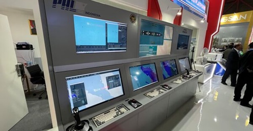 A mock-up of the CMS developed by PT PAL, which is shown for the first time at Indo Defence 2025.