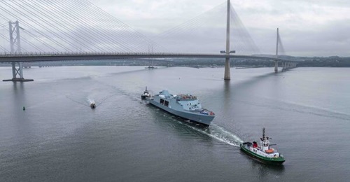 , the first Type 31 frigate on order for the UK Royal Navy, completes its first entry into the water on 15 June.