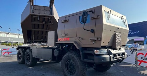 Turgis and Gaillard Group's Foudre MRL, unveiled at the Paris Air Show 2025.