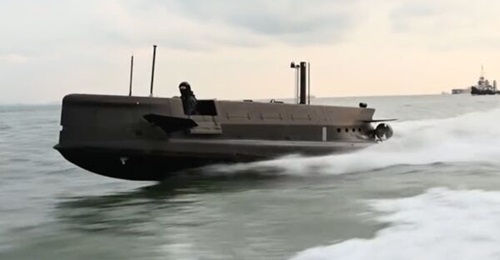 A screen grab from the video released by the RSN showing its combatant craft underwater, which is operated by the NDU.
