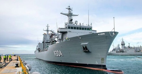 HMAS 
        
        , seen here as it arrives in Australia in June 2021. The vessel was eventually commissioned on 13 November 2021.