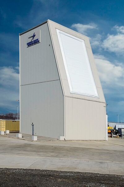 The Long Range Discrimination Radar, shown here during early testing at Lockheed Martin, recently tracked its first in-flight ballistic missile.