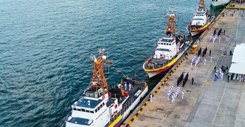 Three former US Coast Guard patrol boats (pictured) were recently commissioned into the Colombian Navy.