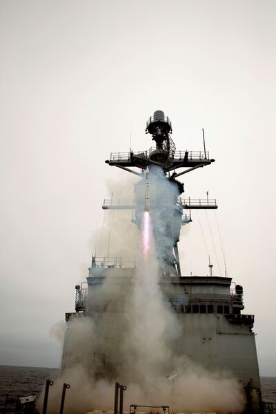 Raytheon and the US Navy test an ESSM Block 2 missile from the US Navy's Self-Defense Test Ship (SDTS). Japan's Mitsubishi Electric Corporation has awarded a contract to Raytheon for licensed production of ESSM Block 2 in Japan.