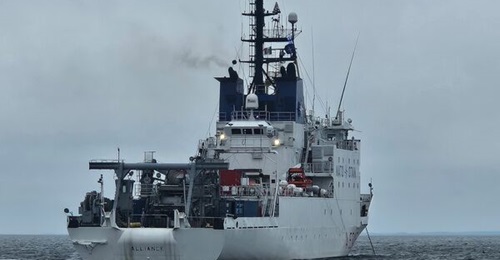 The NATO Research Vessel 
        
        , which is deployed on NATO's Task Force X Baltic experimentation activity, has been supporting activity trials by acting as a rogue ship moving anomalously over seabed critical infrastructure nodes.