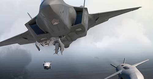 An artist's impression of JSMs being launched from an F-35A. Germany has now acquired the Norwegian missile to equip its future fleet of 'stealth' fighters.