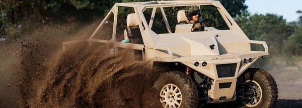A Rheinmetall Ermine manned/unmanned vehicle in 4×4 configuration.
