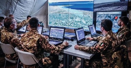 The Italian Army operating SitaWare HQ, known internally by the army as Imperio, during Exercise 'Cursor 2023'.