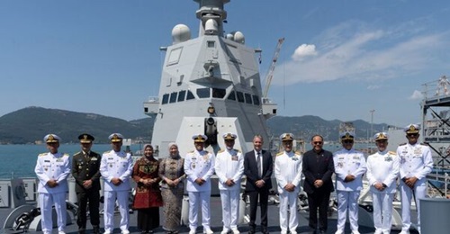 Senior leaders of the Indonesian Navy on KRI 
        
         at its commissioning ceremony on 2 July 2025.