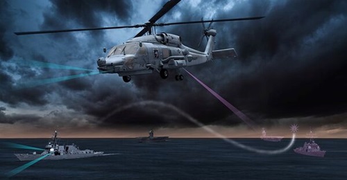 A graphic depicting AOEW at work. The programme has been cancelled, according to FY 2026 budget documents, but the USN requirement may continue under the Long Endurance Electronic Decoy programme.