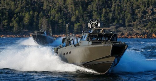 Powered by twin Scania DI16 V8 diesels, the Stridsbåt 90HSM is capable of achieving speeds exceeding 40 kt.