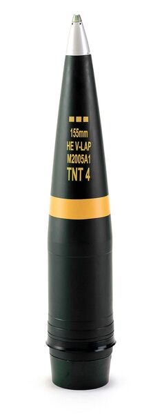 RDM's Assegai family of 155 mm shells includes the V-LAP version.