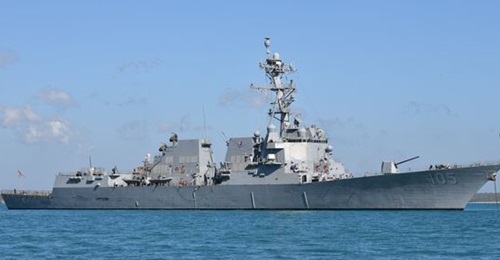 US Navy DDG 51 Arleigh Burke Flight IIA-class destroyer USS 
        
         DDG 105.