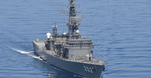 The JMSDF Abukuma-class frigate, JS 
        
        .