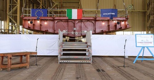 A keel-laying ceremony for the Italian Navy's first FREMM Evo frigate was held by Fincantieri on 8 July.