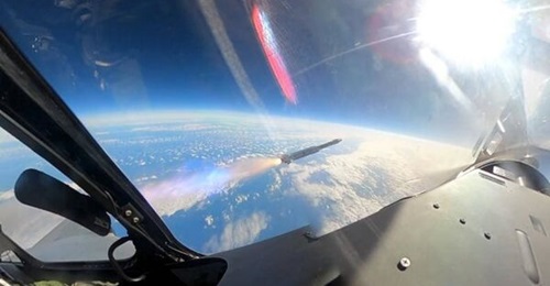 A MICA IR missile departs its launch aircraft during tests geared at France's 'very-high-altitude' strategy.