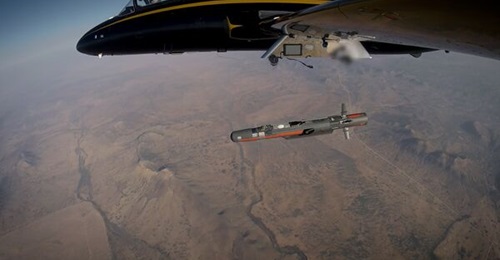 Anduril's L-29 surrogate aircraft launches a Barracuda-100M on an HSMM test in 2025.