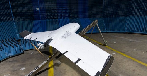 The QinetiQ project name 'Malfy' UAS, under test with its manufacturer and 744 Joint UAS Test and Evaluation Squadron, seen at MoD Boscombe down in July 2025.